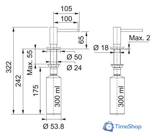 Дозатор для моющего средства Franke Active SM 119.0547.906 - Изображение №5 — Интернет-магазин Time-Shop
