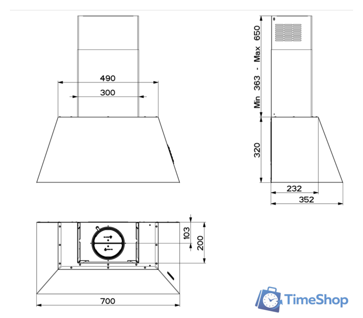 Кухонная вытяжка Faber Chloe EV8P OC A70 [110.0456.174] - Изображение №4 — Интернет-магазин Time-Shop
