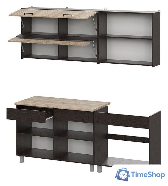 Готовая кухня Mio Tesoro Босфор 2.0 (дуб венге/дуб сонома) - Изображение №2 — Интернет-магазин Time-Shop