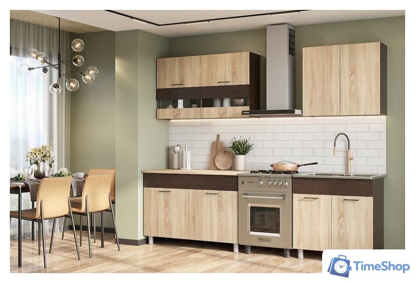 Готовая кухня Mio Tesoro Босфор 2.0 (дуб венге/дуб сонома) - Изображение №3 — Интернет-магазин Time-Shop