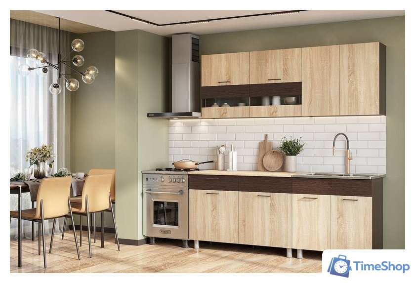 Готовая кухня Mio Tesoro Босфор 2.0 (дуб венге/дуб сонома) - Изображение №4 — Интернет-магазин Time-Shop