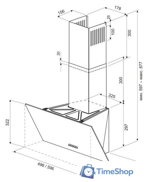 Кухонная вытяжка Krona Gabriele 600 PB (черный) - Изображение №7 — Интернет-магазин Time-Shop