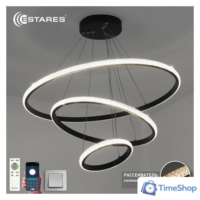 Подвесная люстра Estares Akrilika slim 70W 3R-APP-600x1100-BLACK/CLEAR-220-IP20 - Изображение №6 — Интернет-магазин Time-Shop