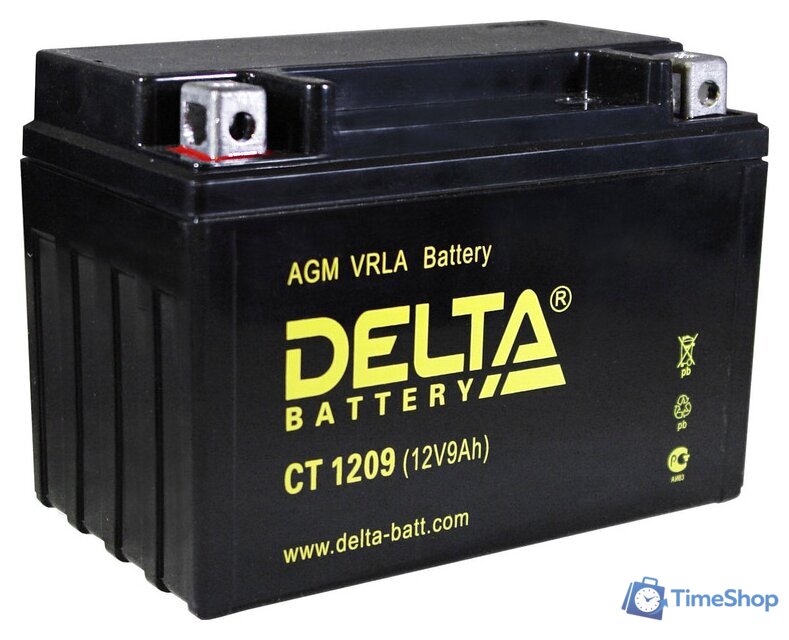 Мотоциклетный аккумулятор Delta CT 1209 (9 А·ч) - Изображение №1 — Интернет-магазин Time-Shop