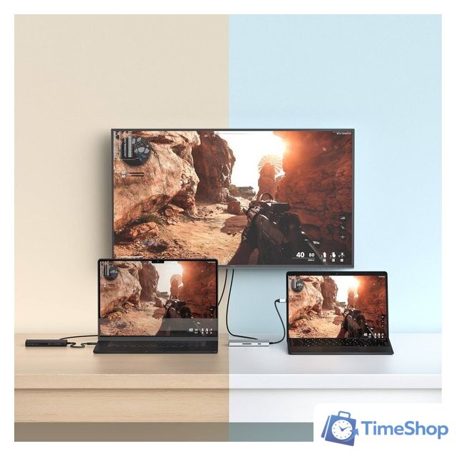 Док-станция Satechi USB-C Multiport Adapter 8K With Ethernet V3 ST-P8KED (черный) - Изображение №6 — Интернет-магазин Time-Shop