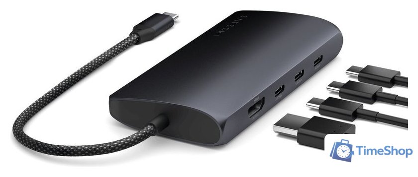 Док-станция Satechi USB-C Multiport Adapter 8K With Ethernet V3 ST-P8KED (черный) - Изображение №5 — Интернет-магазин Time-Shop