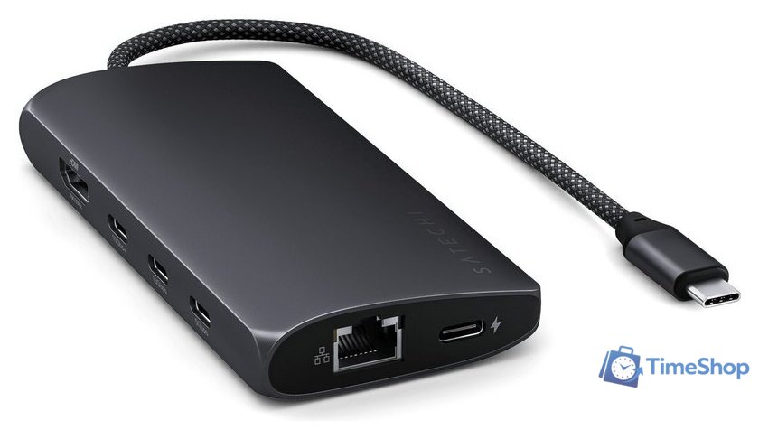 Док-станция Satechi USB-C Multiport Adapter 8K With Ethernet V3 ST-P8KED (черный) - Изображение №3 — Интернет-магазин Time-Shop