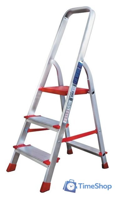 Лестница-стремянка Новая высота NV 511 алюминиевая индустриальная 3 ступени - Изображение №1 — Интернет-магазин Time-Shop