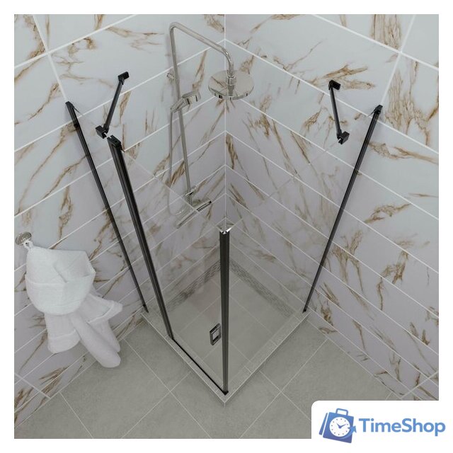 Душевой уголок Triton Йота Блэк А1 90х90 без поддона (прозрачное стекло) - Изображение №5 — Интернет-магазин Time-Shop
