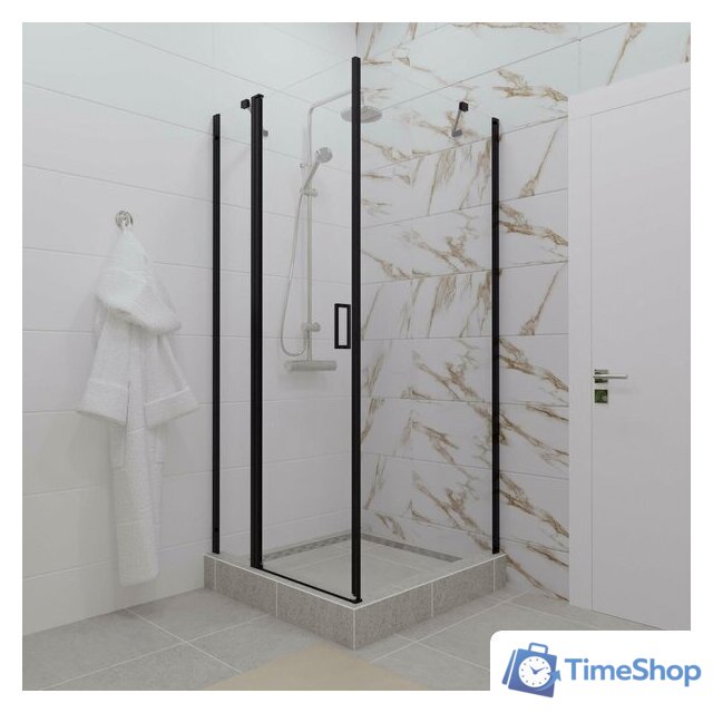 Душевой уголок Triton Йота Блэк А1 90х90 без поддона (прозрачное стекло) - Изображение №4 — Интернет-магазин Time-Shop