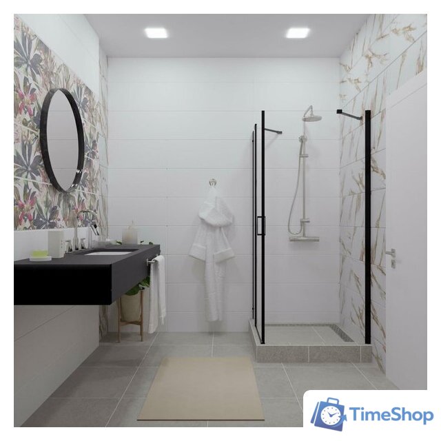 Душевой уголок Triton Йота Блэк А1 90х90 без поддона (прозрачное стекло) - Изображение №7 — Интернет-магазин Time-Shop