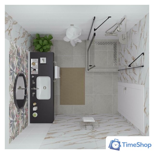 Душевой уголок Triton Йота Блэк А1 90х90 без поддона (прозрачное стекло) - Изображение №3 — Интернет-магазин Time-Shop