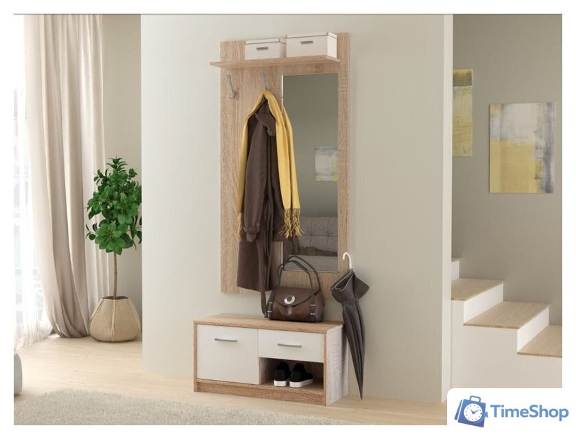 Тумба Империал Стелс 1д1ящ (дуб сонома-белый) - Изображение №2 — Интернет-магазин Time-Shop