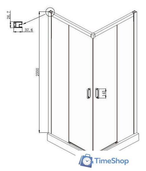 Душевой уголок Ambassador Queen 11011105 100х100 - Изображение №8 — Интернет-магазин Time-Shop