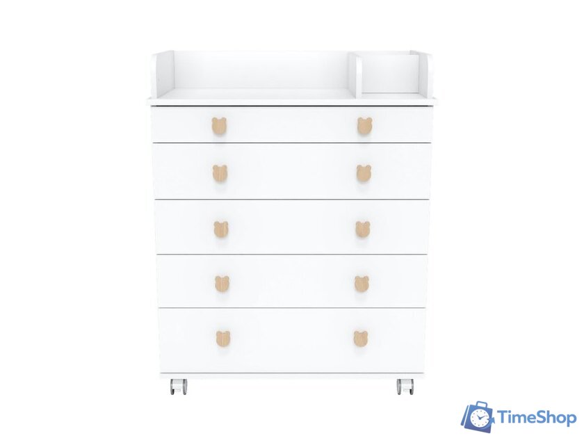 Детский комод Incanto Мишка с органайзером 800/5 PK-0060/00 (белый) - Изображение №2 — Интернет-магазин Time-Shop