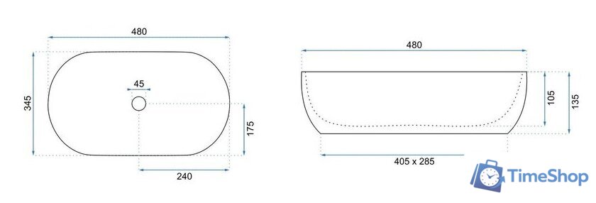Умывальник Rea Amelia Marmo Shiny REA-U8001 - Изображение №6 — Интернет-магазин Time-Shop