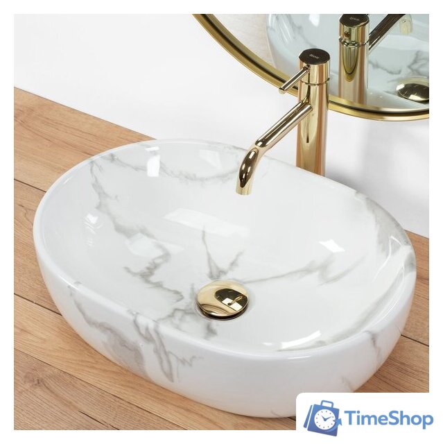 Умывальник Rea Amelia Marmo Shiny REA-U8001 - Изображение №4 — Интернет-магазин Time-Shop