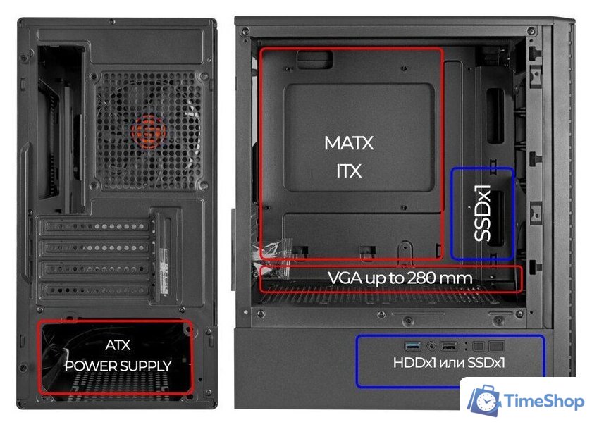 Корпус Ginzzu CL405 - Изображение №6 — Интернет-магазин Time-Shop