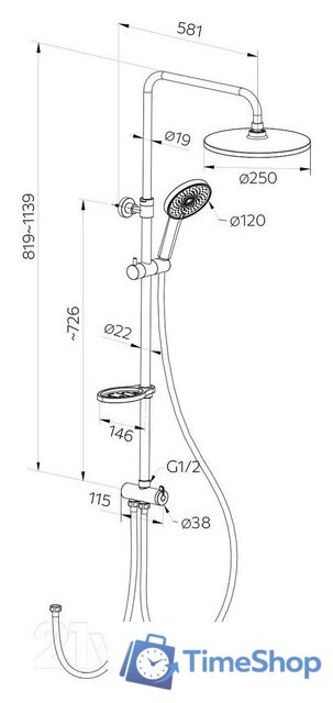 Душевая система  Milardo Ideal Spa ILSBL3FM76 - Изображение №9 — Интернет-магазин Time-Shop