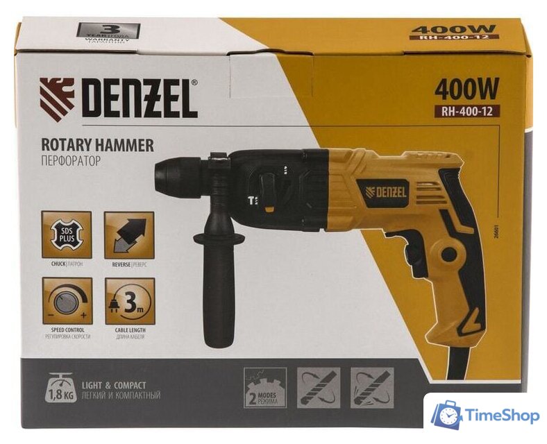Перфоратор Denzel RH-400-12 - Изображение №10 — Интернет-магазин Time-Shop