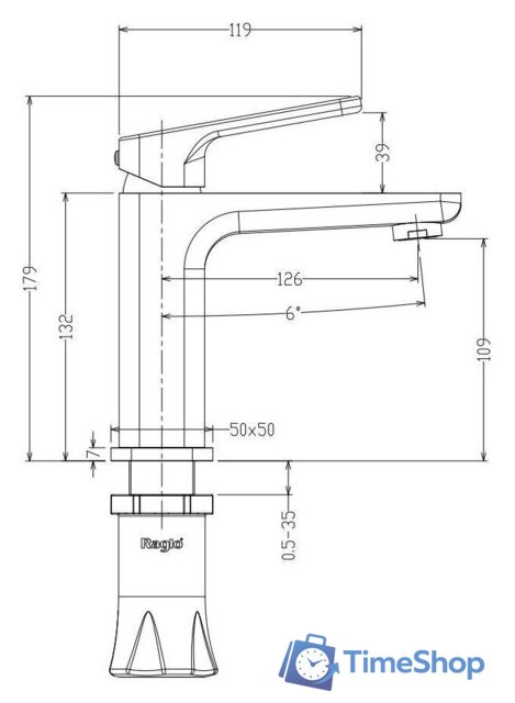 Смеситель Raglo R51.10.09 - Изображение №2 — Интернет-магазин Time-Shop