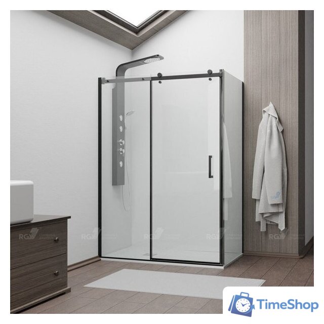 Душевой уголок RGW TO-44B (TO-14B + Z-050-2B) 02074420-14 120x100 (черный/прозрачное стекло) - Изображение №1 — Интернет-магазин Time-Shop