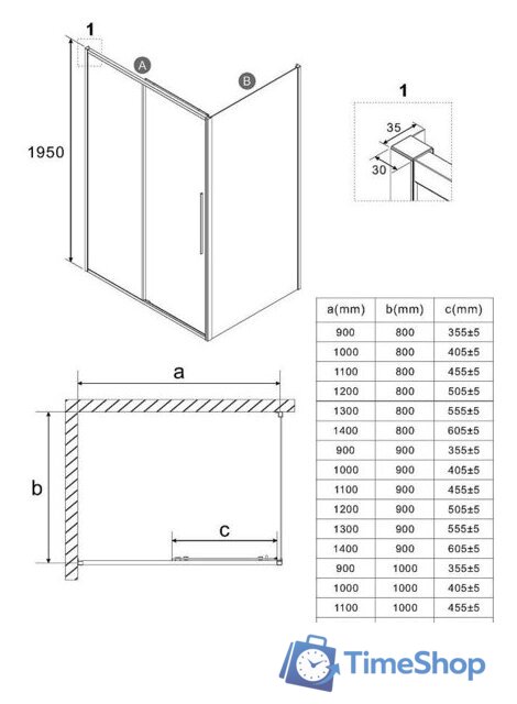 Душевой уголок Niagara 110x100x195 NG-64-11A-A100-34 (хром/прозрачное стекло) - Изображение №19 — Интернет-магазин Time-Shop