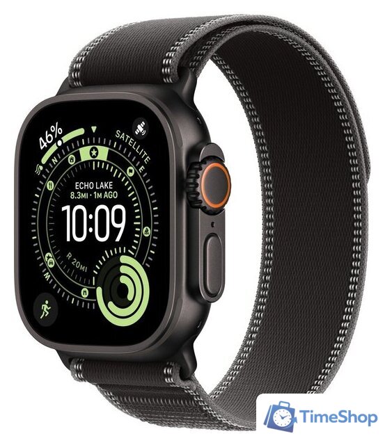 Умные часы Apple Watch Ultra 3 LTE 49 мм (титановый корпус, черный/черный, нейлоновый ремешок размера S/M) - Изображение №1 — Интернет-магазин Time-Shop