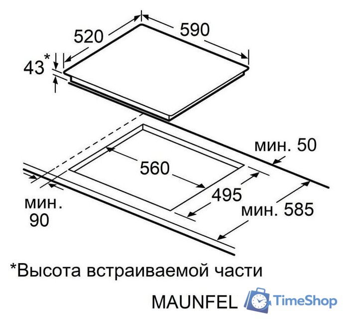 Варочная панель MAUNFELD CVI593SFBK LUX Inverter - Изображение №8 — Интернет-магазин Time-Shop