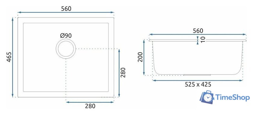 Кухонная мойка Rea ZLE-00114 - Изображение №7 — Интернет-магазин Time-Shop