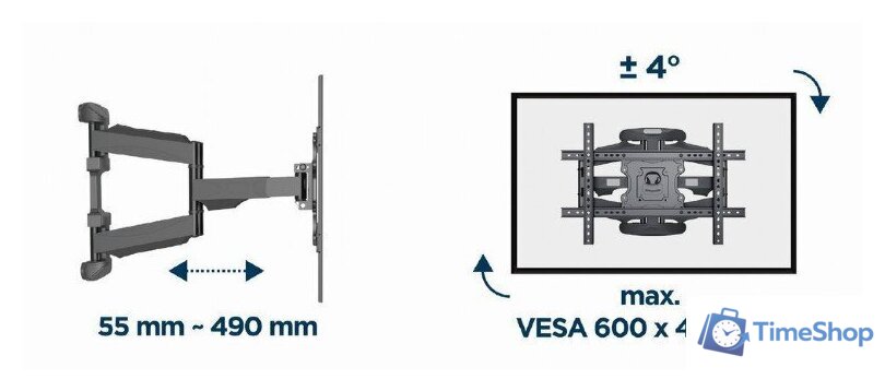 Кронштейн для телевизора Gembird WM-75ST-02 - Изображение №6 — Интернет-магазин Time-Shop