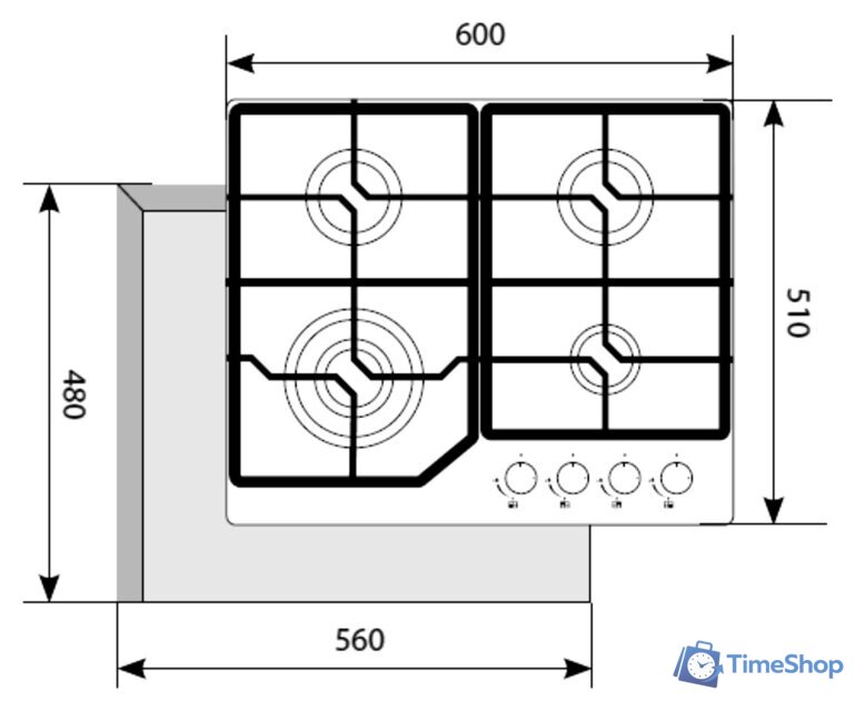 Варочная панель LEX GVG 640-1 WH - Изображение №5 — Интернет-магазин Time-Shop