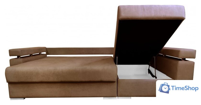 Угловой диван Bobrovmebel Мадрид правый (микровелюр симпл 45 коричневый) - Изображение №2 — Интернет-магазин Time-Shop