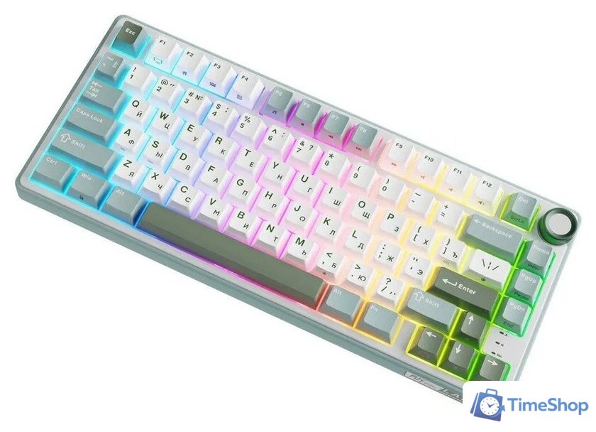 Клавиатура Royal Kludge R75 RGB Sky Cyan (RK Brown) - Изображение №6 — Интернет-магазин Time-Shop