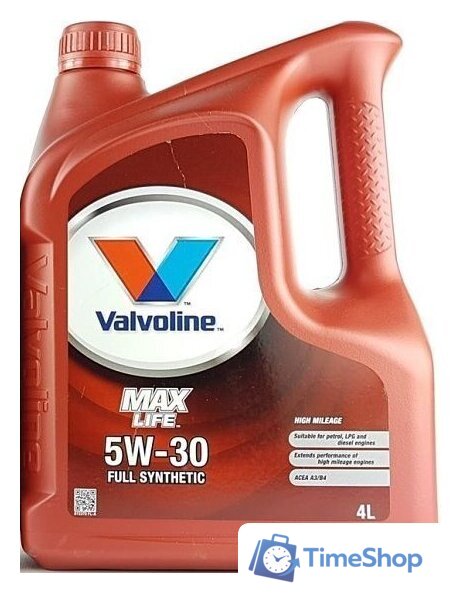 Моторное масло Valvoline Maxlife 5W-30 4л - Изображение №1 — Интернет-магазин Time-Shop