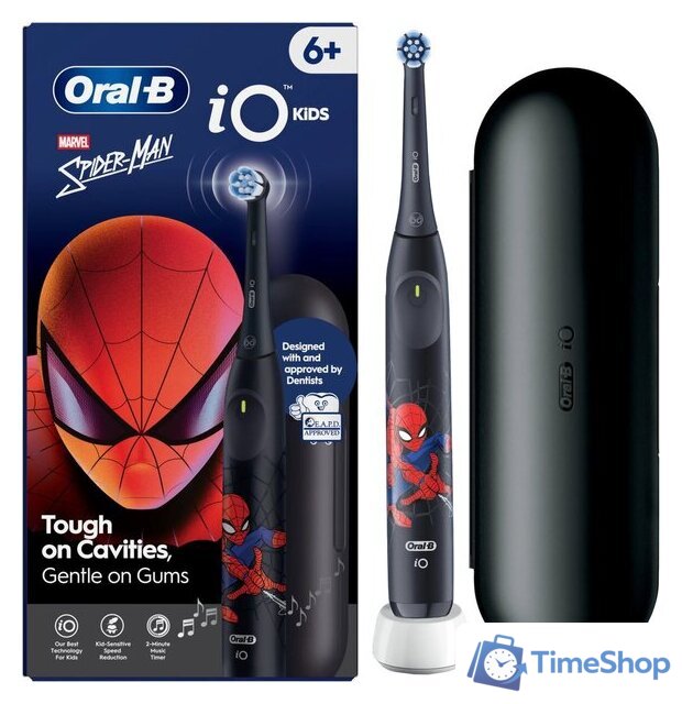 Электрическая зубная щетка Oral-B iO Kids Marvel Spiderman с футляром (черный) - Изображение №1 — Интернет-магазин Time-Shop