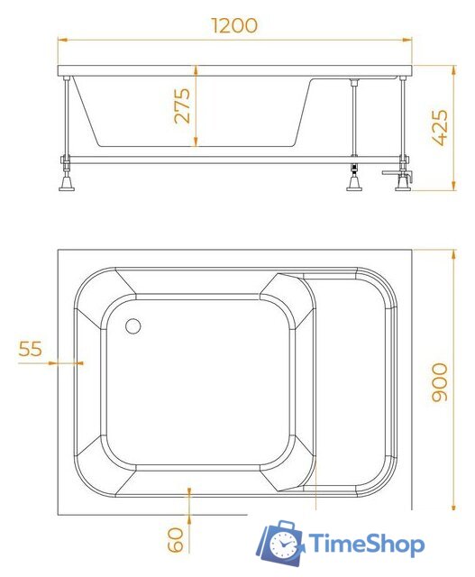 Душевой поддон RGW BC/L 90x120 - Изображение №6 — Интернет-магазин Time-Shop