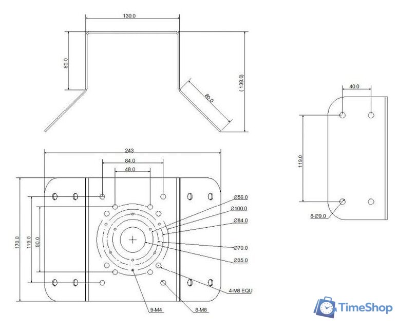 Крепление для камер видеонаблюдения Dahua DH-PFA151 - Изображение №6 — Интернет-магазин Time-Shop