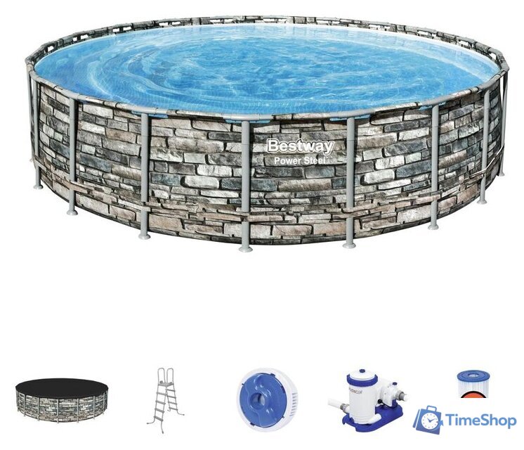 Каркасный бассейн Bestway Power Steel Камень 56883 (610x132) - Изображение №1 — Интернет-магазин Time-Shop