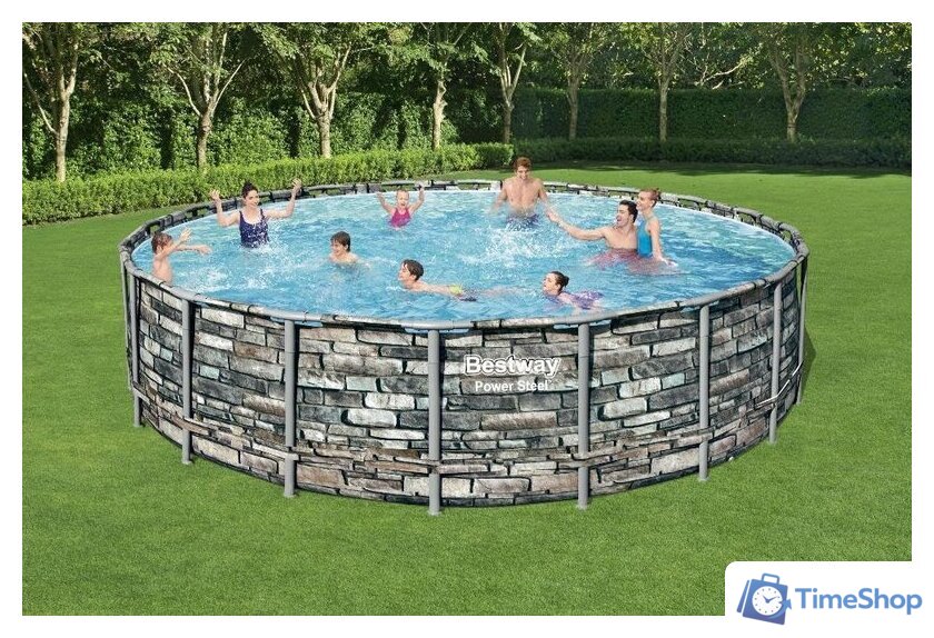 Каркасный бассейн Bestway Power Steel Камень 56883 (610x132) - Изображение №7 — Интернет-магазин Time-Shop