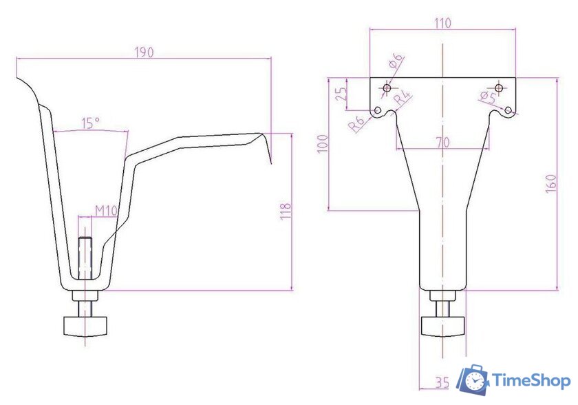 Ванна Lauter Brio 170 21S1700 (с ножками) - Изображение №21 — Интернет-магазин Time-Shop