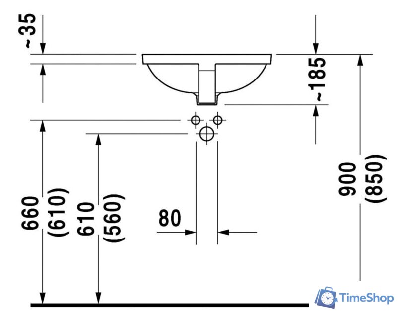 Умывальник Duravit Starck 3 0305430000 - Изображение №4 — Интернет-магазин Time-Shop