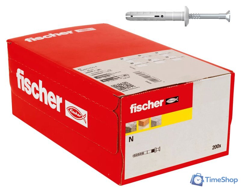 Дюбель-гвоздь Fischer N 6 x 40/7 P 514871 (200 шт) - Изображение №1 — Интернет-магазин Time-Shop