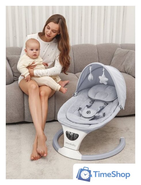 Шезлонг Amarobaby Teddy Swing AB24-22TED/11 (серый) - Изображение №7 — Интернет-магазин Time-Shop