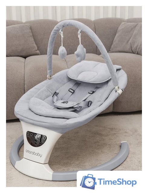 Шезлонг Amarobaby Teddy Swing AB24-22TED/11 (серый) - Изображение №5 — Интернет-магазин Time-Shop