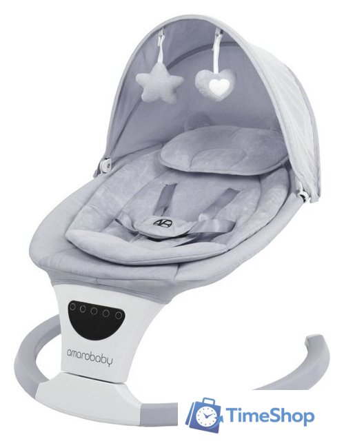 Шезлонг Amarobaby Teddy Swing AB24-22TED/11 (серый) - Изображение №1 — Интернет-магазин Time-Shop