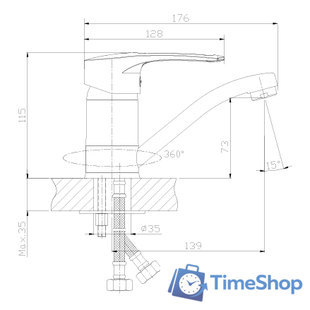 Смеситель Rossinka Silvermix T40-22 - Изображение №2 — Интернет-магазин Time-Shop