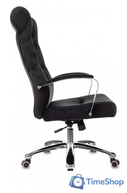 Офисное кресло Бюрократ T-9928SL Fabric (черный Italia Black/крестовина металл хром) - Изображение №3 — Интернет-магазин Time-Shop