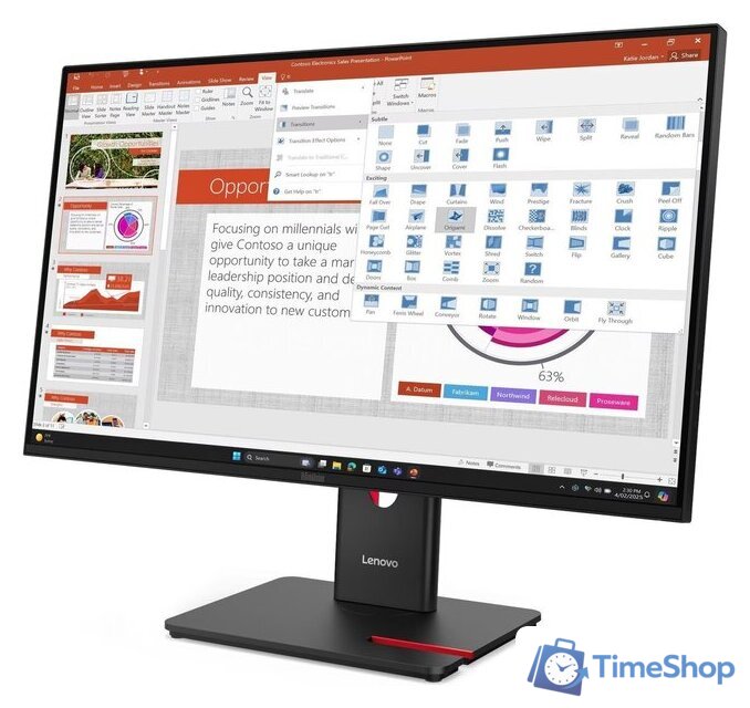 Монитор Lenovo ThinkVision T27-40 64A5MAT6EU - Изображение №3 — Интернет-магазин Time-Shop