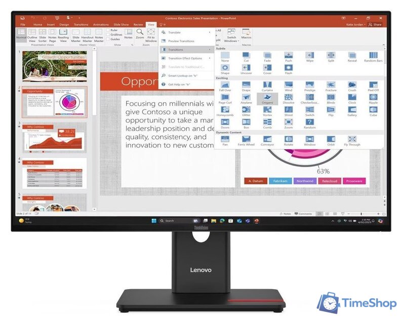Монитор Lenovo ThinkVision T27-40 64A5MAT6EU - Изображение №1 — Интернет-магазин Time-Shop